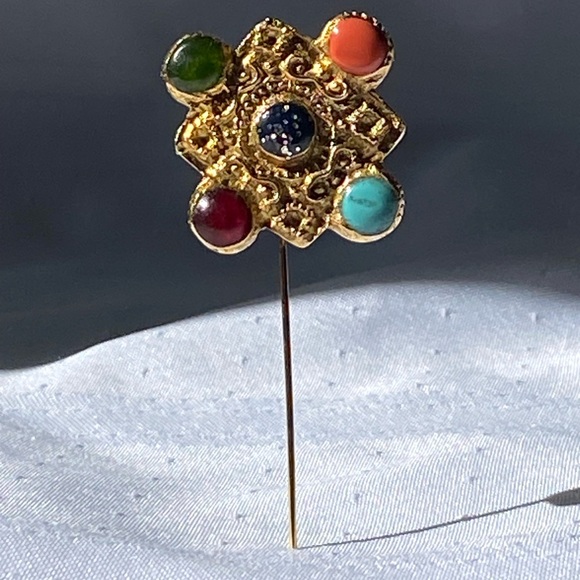 Rare French Historical Reproduction Gold Plated Stick Pin Signed - Picture 5 of 11